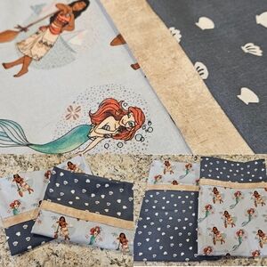 Handmade Disney Princess Themed Pillowcase Set - Blue and Cream